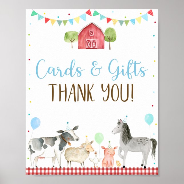Boy Farm Cards & Gifts Birthday Sign (Front)