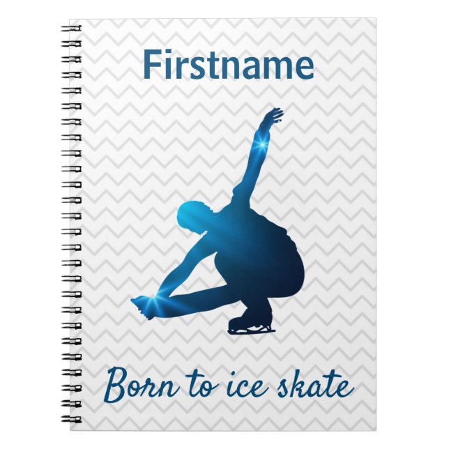 Boy figure skater journal - Blue stars (Front)