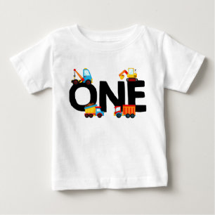 Boy First Birthday Construction Dump Truck Baby T-Shirt