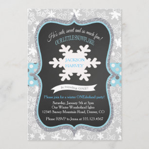 Boy First Birthday Winter ONEderland Invitation