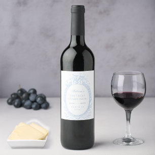 Boy First Communion Blue White Holy Spirit French Wine Label