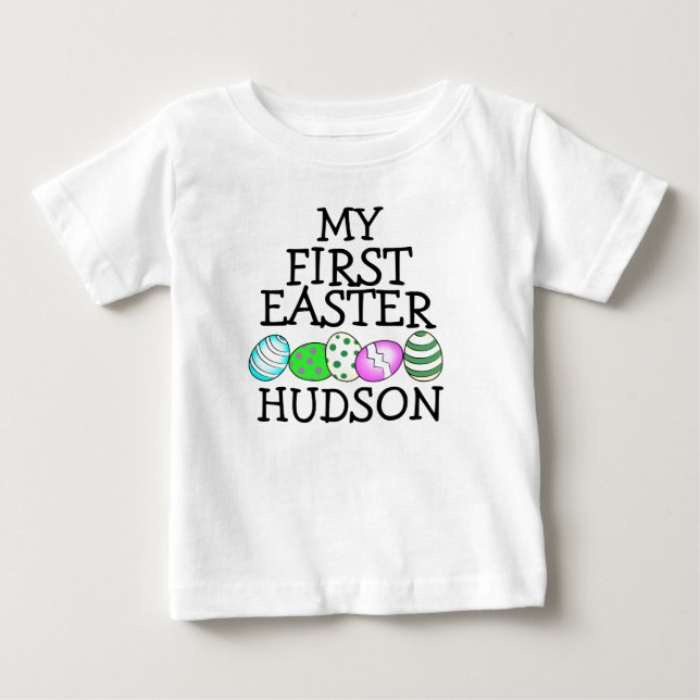 Boy First Easter Shirt My First Easter Bunny eggs (Front)