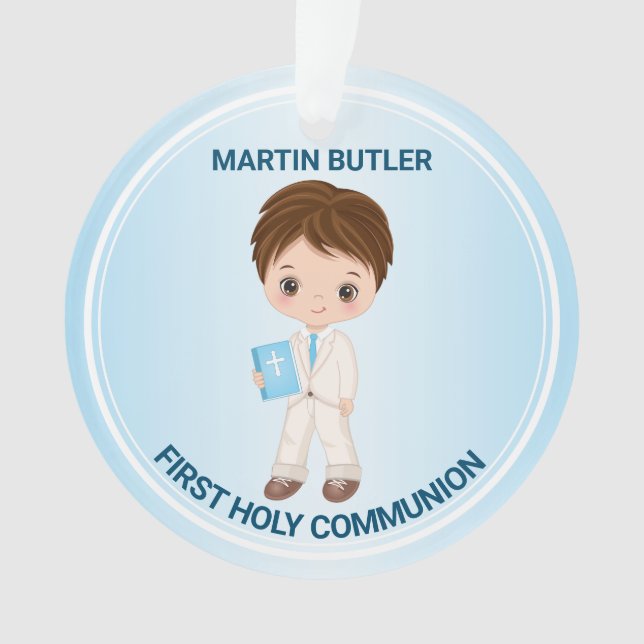 Boy First Holy Communion Acrylic Ornament (Front)