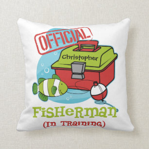 Boy Fisherman In Training Cushion