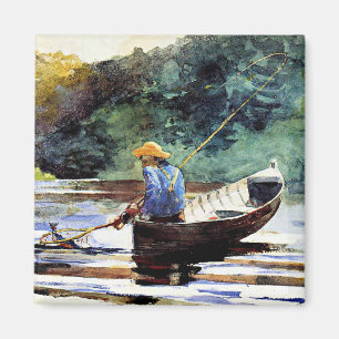 Boy Fishing, artwork by Winslow Homer Magnet