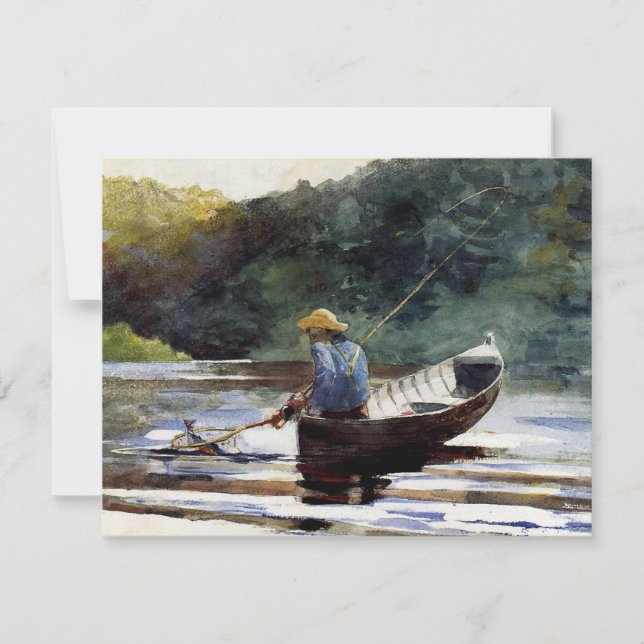 Boy Fishing, fine art by Winslow Homer (Front)