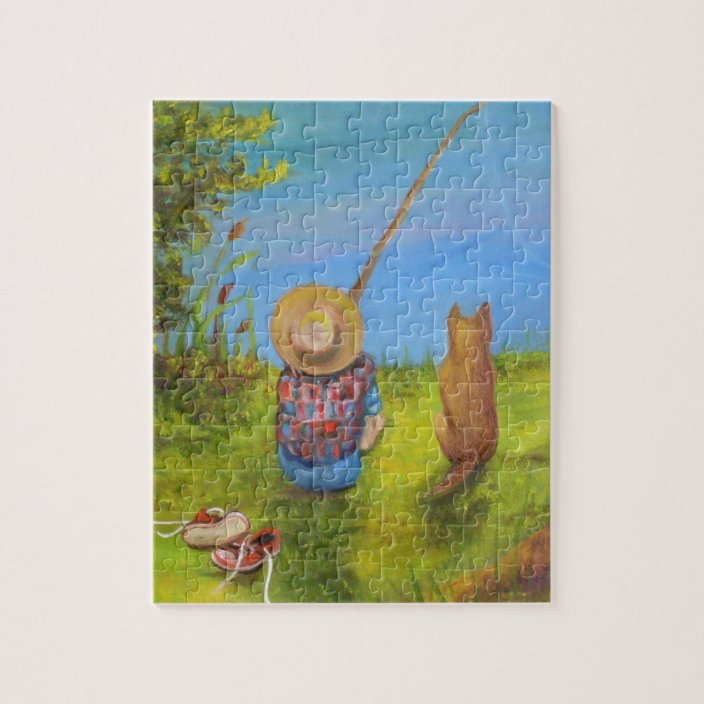 Boy Fishing Jigsaw Puzzle Zazzle.co.uk