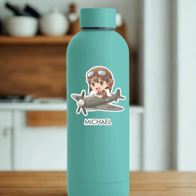 Boy Flying Aeroplane Cute Kids Personalised (Creator Uploaded)