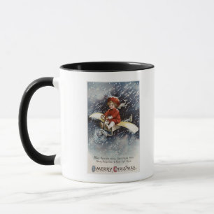 Boy Flying Make-Shift Aeroplane Mug