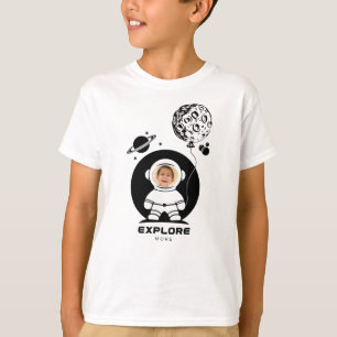 Boy Fun Explore More Astronaut Custom Photo T-Shirt