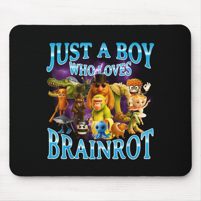 Boy Funny Italian Brainrot Lover Meme Internet Mouse Mat (Front)