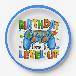 Boy Gamers Birthday  Paper Plate