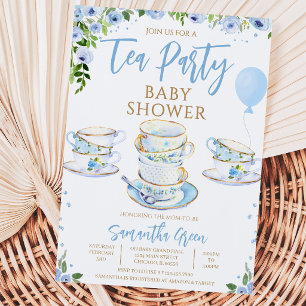 Boy Garden Tea Party Baby Shower Invitation