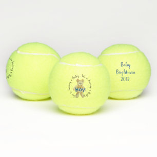 Boy Gender Reveal Tennis Ball with Teddy Bear