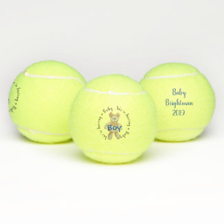 Boy Gender Reveal Tennis Ball with Teddy Bear