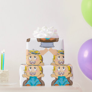 Boy Getting A Haircut Wrapping Paper