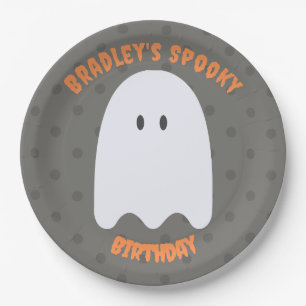 Boy Ghost Birthday Party Personalised Paper Plate