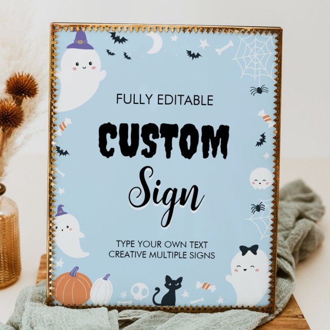 Boy Ghost Birthday Party Table Sign (Creator Uploaded)
