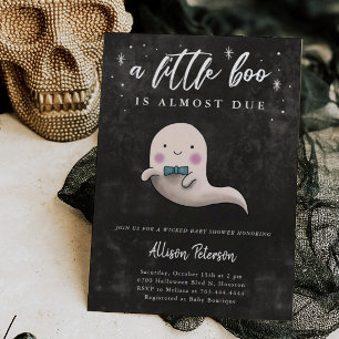 Boy Ghost Halloween Baby Shower Little Boo Invitation