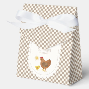 Boy Gingham Cottagecore Hen Chick Baby Shower  Favour Box