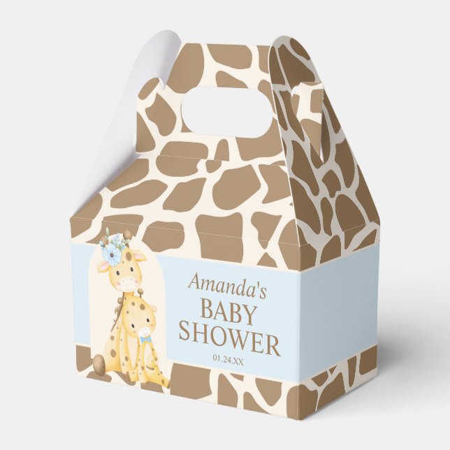 Boy Giraffe Baby Shower Gable Box (Front Side)