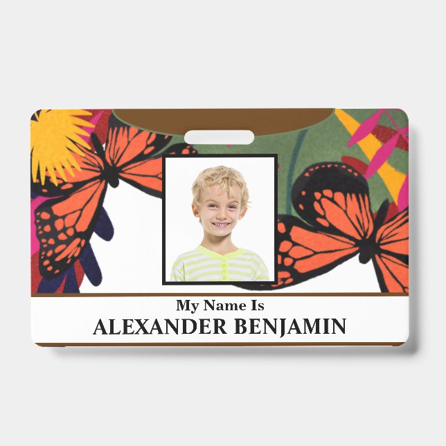 Boy Girl Child Student Name School ID Card Custom Badge (Front)