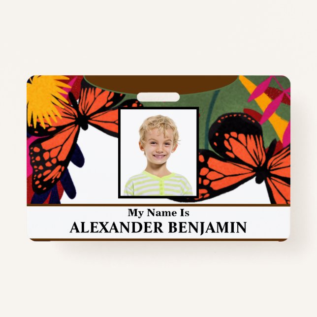 Boy Girl Child Student Name School ID Card Custom ID Badge (Front)