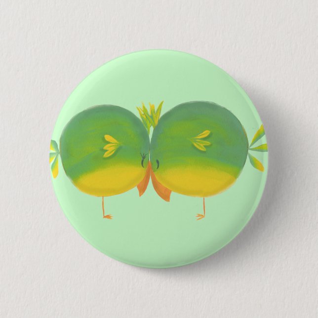 Boy & Girl Love Brids 6 Cm Round Badge (Front)