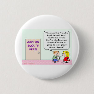 boy girl scouts join great resume 6 cm round badge