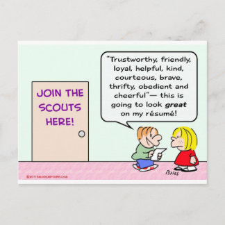 boy girl scouts join great resume postcard