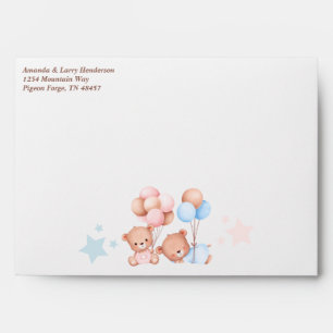 Boy Girl Teddy Bear Personalised  Envelope