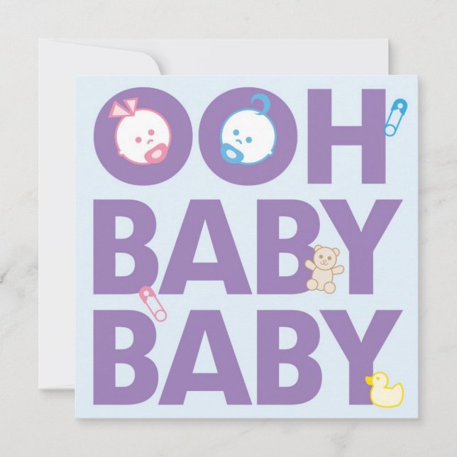 Boy & Girl Twins Baby Shower Invitation (Front)