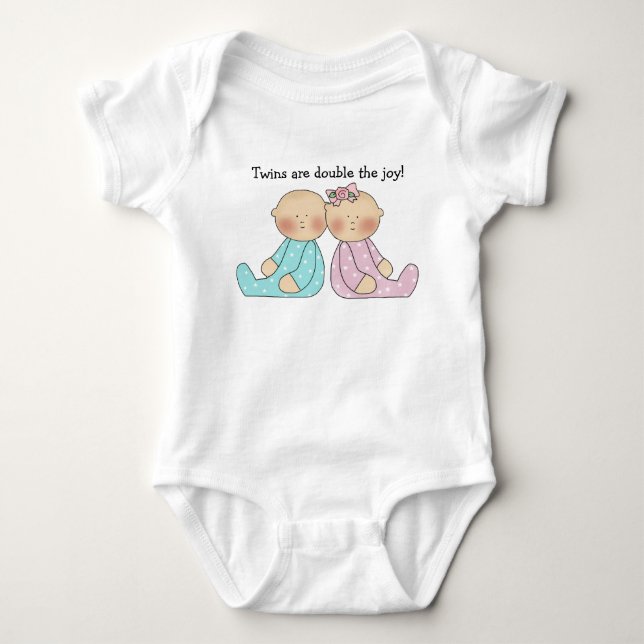 Boy Girl Twins Infant Creeper (Front)