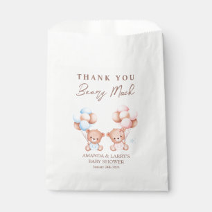 Boy Girl Twins Teddy Bear Baby Shower Favour Bags