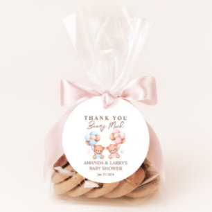 Boy Girl Twins Teddy Bear Baby Shower Favour Tags