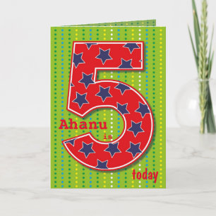 Boy/Girls Birthday Card - Five Today