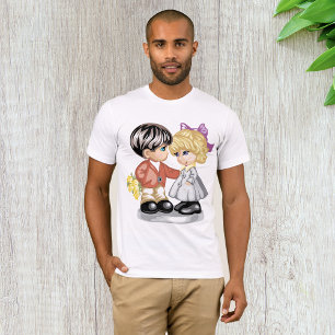Boy Giving A Girl Flowers Mens T-Shirt