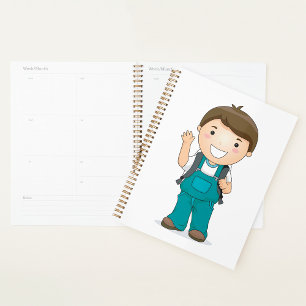 Boy Going To School Spiral Planner