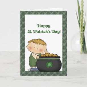 Boy Gold St. Patricks Day Card
