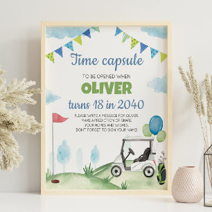 Boy Golf Birthday Time Capsule Sign