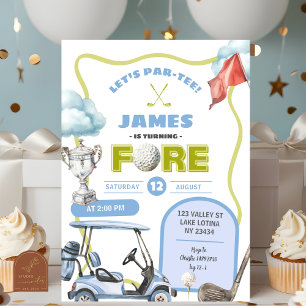 Boy Golf Kid's Fore Birthday Invitation