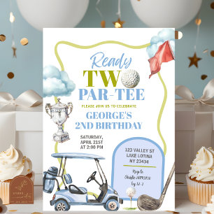 Boy Golf Ready Two Par-Tee 2nd Birthday  Invitation
