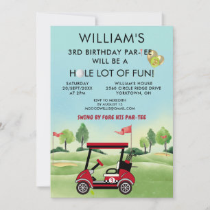 Boy Golf Theme 3rd Birthday Par-Tee Invitation