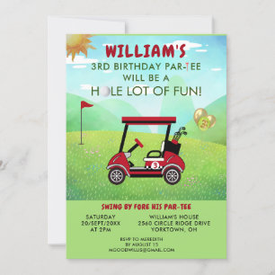 Boy Golf Theme 3rd Birthday Par-Tee Invitation