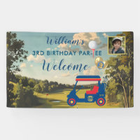 Boy Golf Theme 3rd Birthday Party  Banner