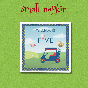 Boy Golf Theme 5th Birthday Party Napkins