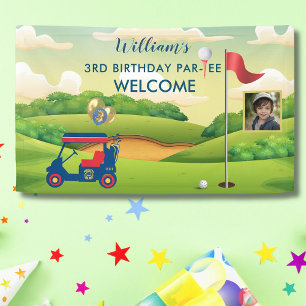 Boy Golf Theme Photo 3rd Birthday Party  Banner