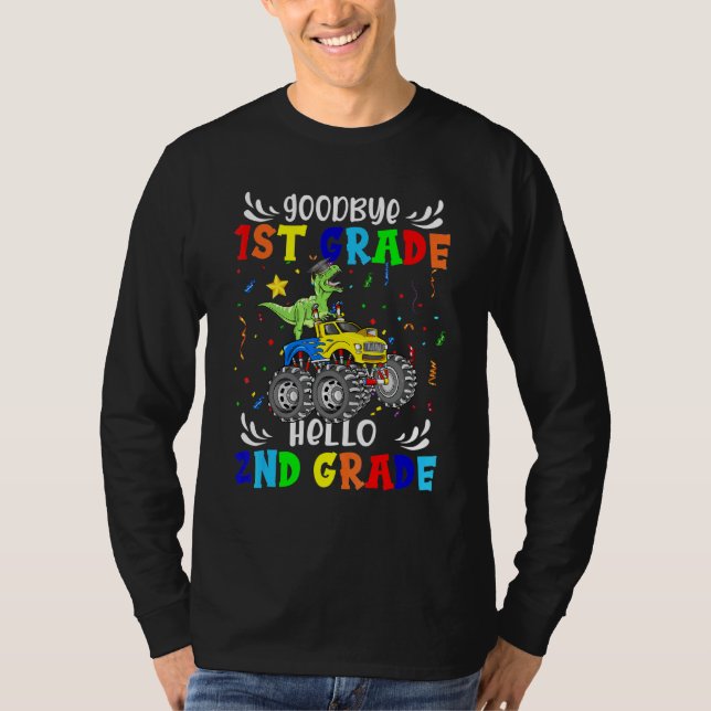 Boy Goodbye First Grade Hello Second Grade Graduat T-Shirt (Front)