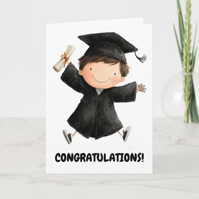 Boy Graduation Card-Folded Card (Front)