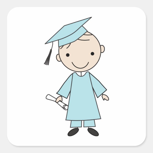 Boy Graduation Square Sticker (Front)